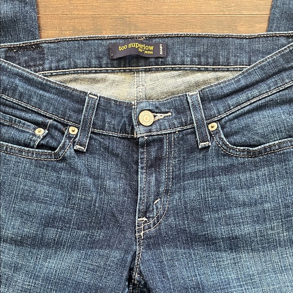 Levi's super low 524 Women's Dark Blue Straight Leg Jeans - Picture 3 of 4